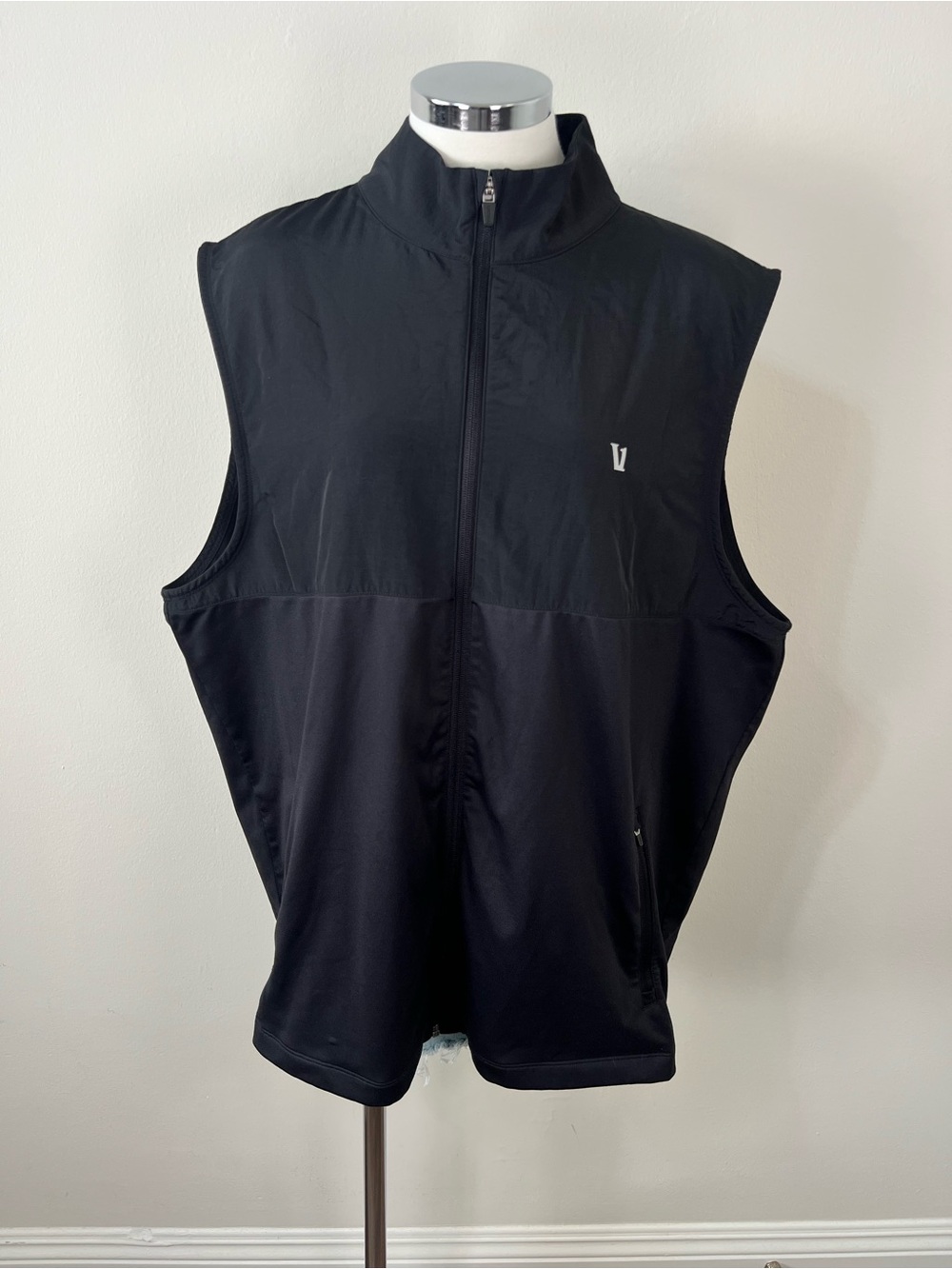 Vuori Sunday Element Vest Mens XXL Black Full Zip Performance Lightweight